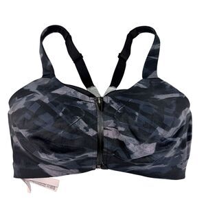 Victoria's Secret 36DDD Knockout Front Close Sport Bra Black Gray High Impact
